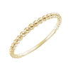 14k Yellow Gold Beaded Stackable Ring, Size 7