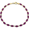 14k Yellow Gold Lab-Grown Ruby 7" Bracelet