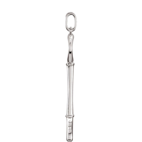 14k White Gold Key Pendant