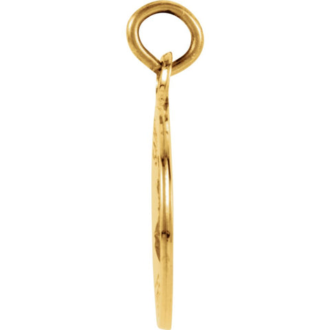 14k Yellow Gold 12mm Round St. Florian Medal