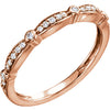 14k Rose Gold 1/8 ctw. Diamond Stackable Anniversary Band, Size 7