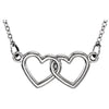 14K White Gold Double Heart 18-Inch Necklace