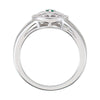 Sterling Silver 2mm Round Emerald Ring Size 6