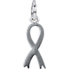 14k White Gold Breast Cancer Awareness Ribbon Charm with Jump Ring