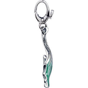 Sterling Silver Enamel Leaf Charm
