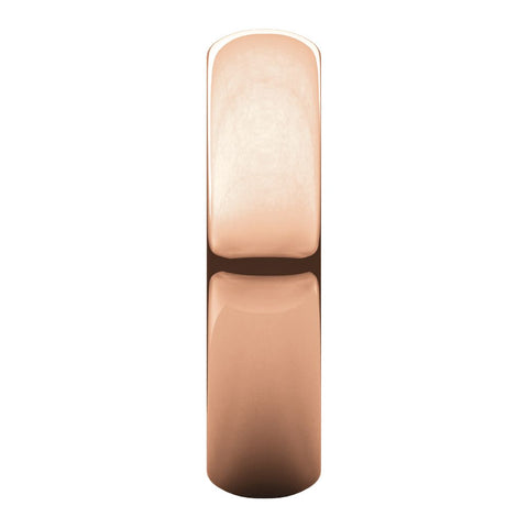14k Rose Gold 5mm Half Round Band, Size 7