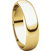14k Yellow Gold 5mm Half Round Band, Size 7