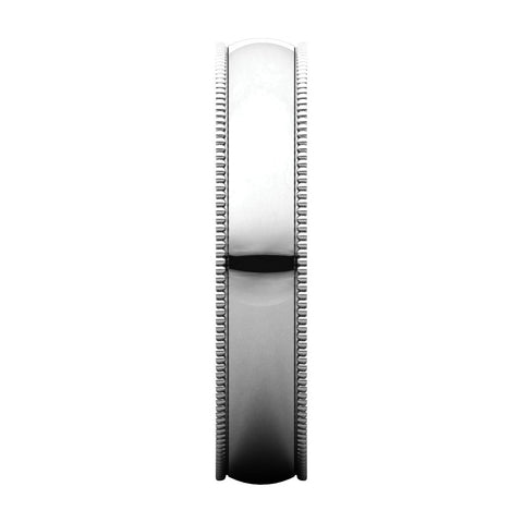 10k White Gold 4mm Light Comfort Fit Milgrain Band , Size 6