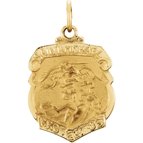 14k Yellow Gold 16.5x14.25mm St. Michael Medal