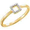 14k Yellow Gold 0.06 ctw. Diamond Square Stackable Ring, Size 7