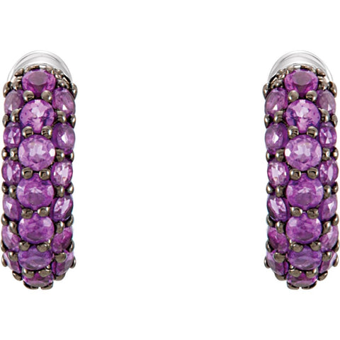 14k White Gold Amethyst Earrings