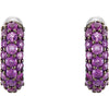 14k White Gold Amethyst Earrings