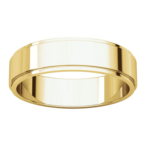 10k Yellow Gold 5mm Flat Edge Band, Size 6