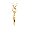 14k Yellow Gold Letter "W" Lowercase Script Initial Necklace