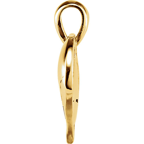 14k Yellow Gold 18.2x17.3mm Medium Heart print Pendant