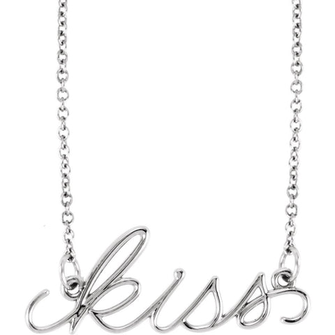 14k White Gold "Kiss" 16.5" Necklace