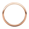 14k Rose Gold 4mm Half Round Light Band, Size 7