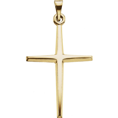 14k Yellow Gold 32.5x18mm Cross Pendant