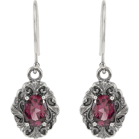 Sterling Silver Rhodolite Garnet Earrings