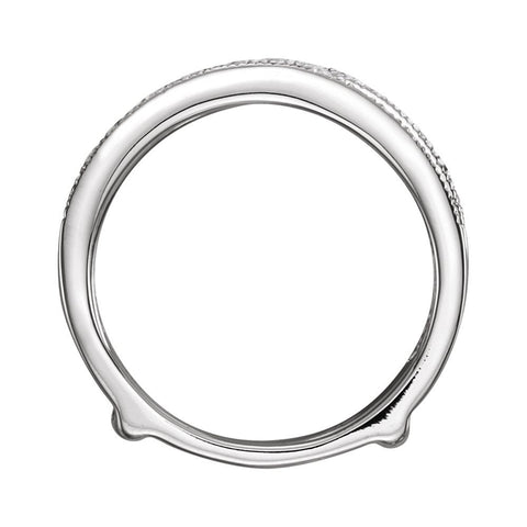 14k White Gold 1/3 CTW Diamond Ring Guard, Size 7