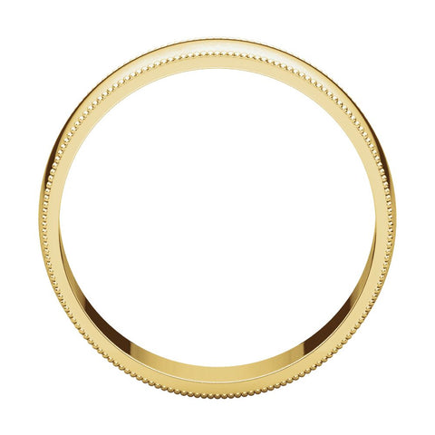 10k Yellow Gold 6mm Light Milgrain Band, Size 12
