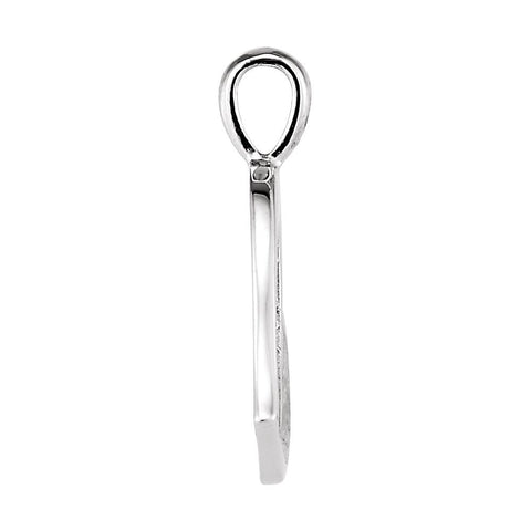 14k White Gold Heart print Happy Mothers Day Pendant