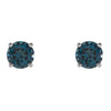 14k White Gold 5mm Round London Blue Topaz Earrings