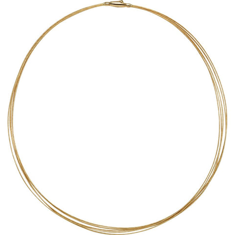 14k Yellow Gold 5-Strand Spiral 17" Chain