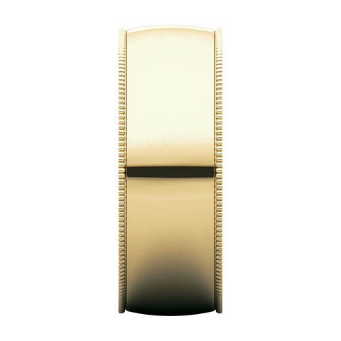 10k Yellow Gold 7mm Light Comfort Fit Milgrain Band , Size 9