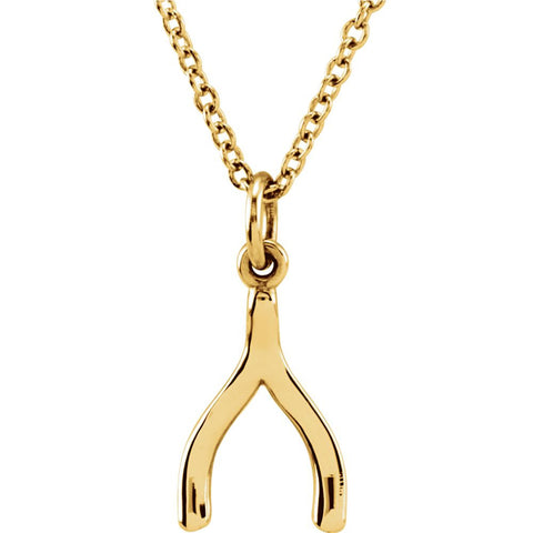 Sterling Silver Tiny Posh Wishbone 16-18" Necklace