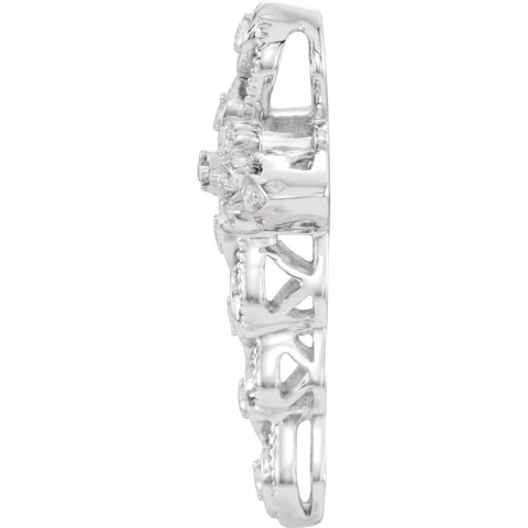 14k White Gold .07 CTW Diamond Cross Pendant