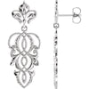 Pair of Decorative Dangle Earrings in 14k White Gold