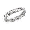 Handwoven Wedding Band Ring in 14k White Gold ( Size 8 )