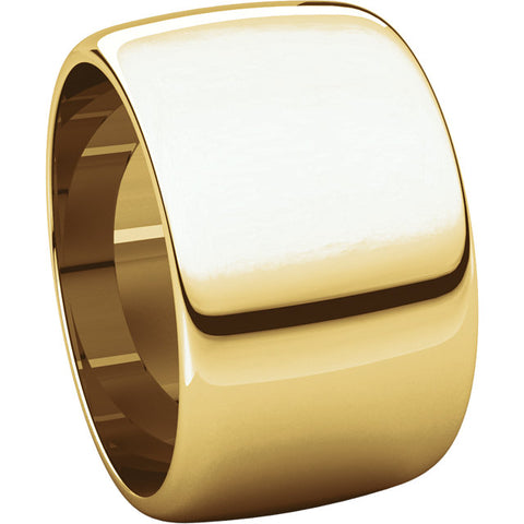 14k Yellow Gold 12mm Half Round Band, Size 6