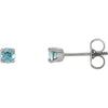 Sterling Silver Imitation Blue Zircon Kid's Earrings