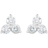 14k White Gold 1 1/5 CTW Three-Stone Diamond Earrings
