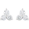 14k White Gold 1 1/5 CTW Three-Stone Diamond Earrings