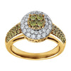 14k Yellow Gold 1 1/8 CTW Diamond Engagement Ring , Size 7