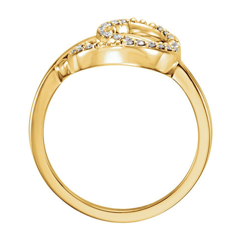 14k Yellow Gold 1/6 CTW Diamond Ring, Size 7