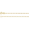 1.25 mm Solid Figaro Chain in 14k Yellow Gold ( 24-Inch )