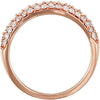 14k Rose Gold 1/2 CTW Diamond Pavé Anniversary Band , Size 6