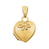 14K Yellow Gold Heart Embossed Bow Locket