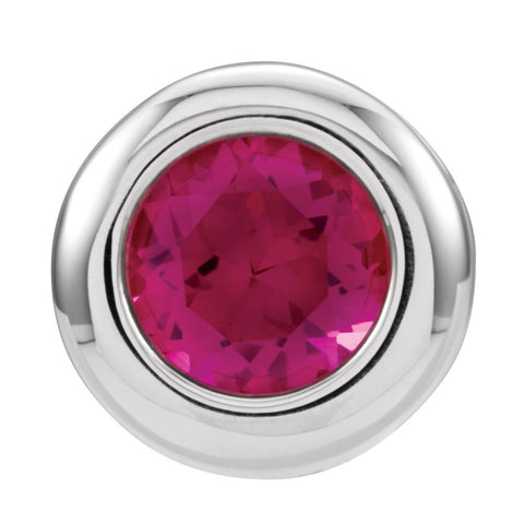 14k Yellow Gold Imitation Ruby "July" Birthstone Pendant Slide