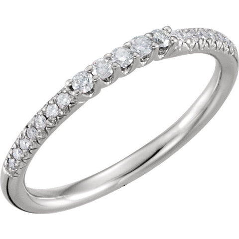 14k White Gold 1/6 CTW Diamond Anniversary Band, Size 7