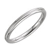 14k White Gold 2mm Comfort-Fit Milgrain Band, Size 5