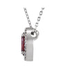 14k White Gold Mozambique Garnet & .05 CTW Diamond 16" Necklace