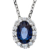 1/6 CTTW Graduated Cluster Pendant for Oval Center in 14k White Gold