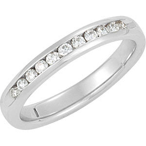 14k White Gold 1/4 CTW Diamond Channel Set Anniversary Band, Size 7