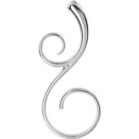 14k White Gold Scroll Fashion Pendant