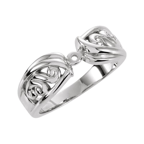 14k White Gold Solitaire Engagement Ring Base, Size 6